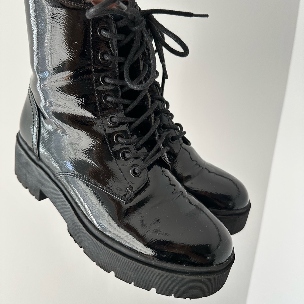 ALDO Black Patent Leather Women's Boots